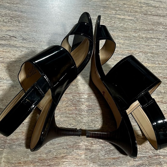 Coach Marla open toe strapped glossy kitten heels sandals - Picture 7 of 16